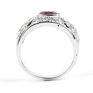 Ruby diamond gold band ring 18k ... 