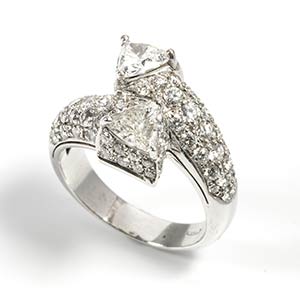  Diamond contrariè gold ring 18k white ... 