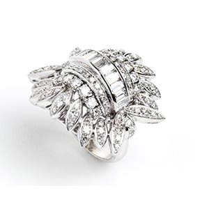 Diamond white gold ring18K white ... 