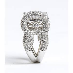 Diamond gold band ring 18k white ... 