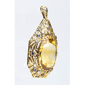 Citrine quartz sapphires gold ... 