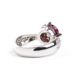 Ruby diamond gold ring 18k white ... 