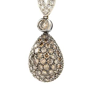 Gold and diamond pavé pendant ... 
