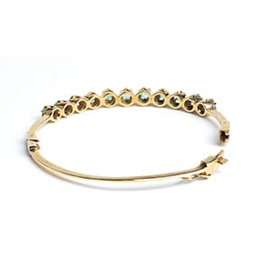 Emerald rigid gold hoop bracelet ... 