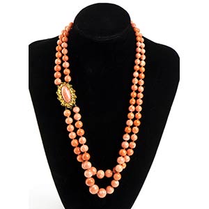 Necklace with gold Cerasuolo coral diamond ... 