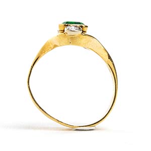 Emerald diamond gold ring Yellow ... 