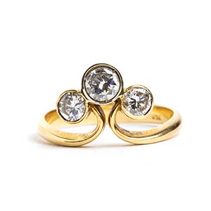 Diamond gold ring18k yellow gold, ... 
