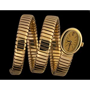 BULGARI tubogas: gold ladys wristwatch, ... 
