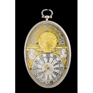 Important silver pocket watch with snuff box ... 