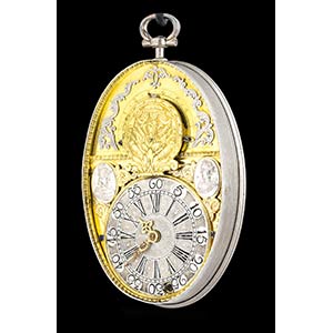 Important silver pocket watch with ... 