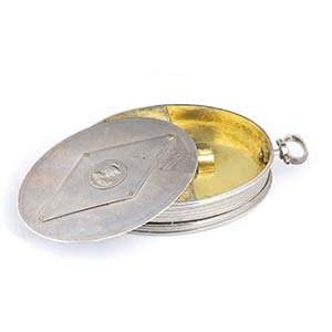 Important silver pocket watch with ... 