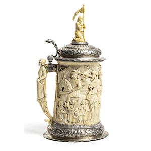 German ivory and silver tankard - ... 