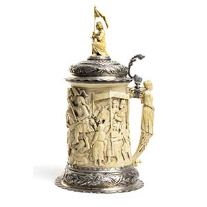 German ivory and silver tankard - ... 
