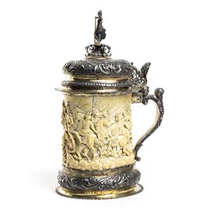 German  ivory and silver tankard - ... 