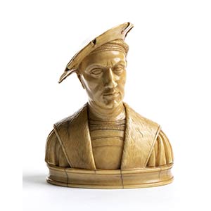 Italian ivory carving depicting a merchant - ... 
