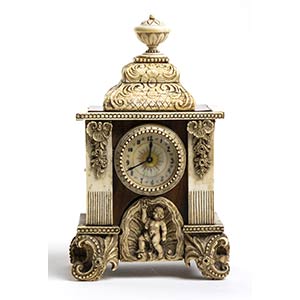 French ivory and tortoiseshell desk clock - ... 