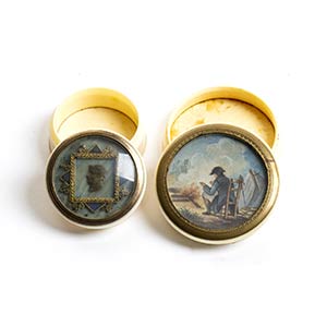A pair of French ivory boxes - ... 