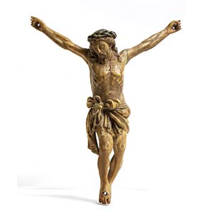Indo-Portuguese ivory Crucifix - Goa, 17th ... 