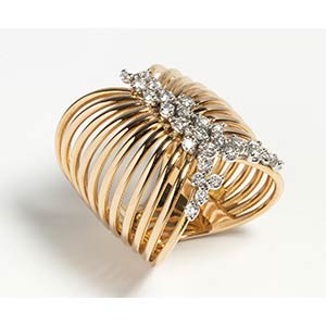 Diamond gold wire ring - mark of RECARLO ... 