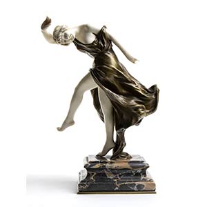 French Art Déco bronze and ivory sculpture ... 