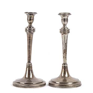 Pair of Italian silver candlesticks - ... 
