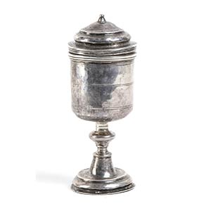 Holy oil silver container - Palermo, late ... 
