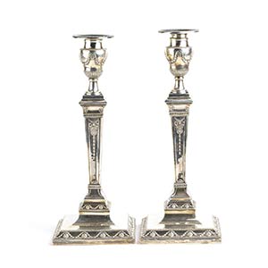 Pair of English Victorian sterling silver ... 