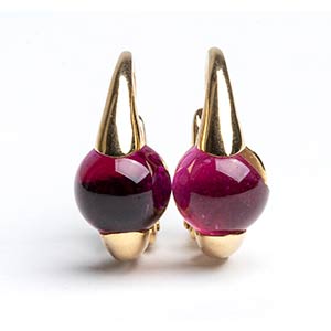 Gold tourmaline earrings -  mark of ... 