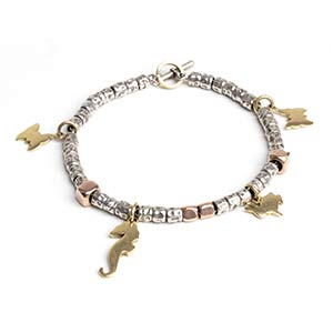 Mini grain sterling silver gold bracelet - ... 
