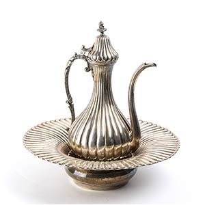 French silver ewer and basin - early 20th ... 