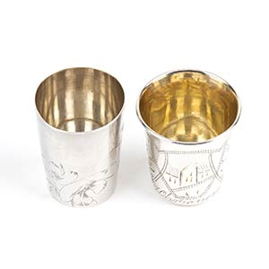 Due Kiddush goblets russi in ... 