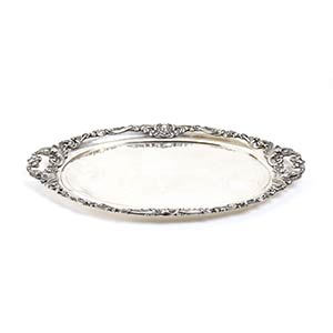 Continental silver tray - XIX secoloof oval ... 