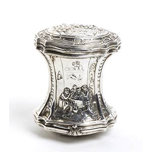 German silver tea caddy - late 19th century, ... 