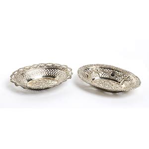 A pair of German silver baskets - late 19th ... 