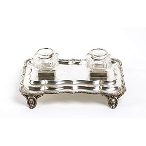 English sterling silver inkwell - London ... 