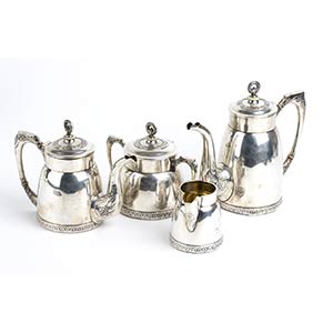 Russian Art Deco silver tea and coffee ... 