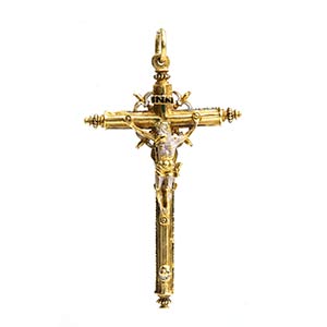 Continental gold and enamel pendant cross - ... 