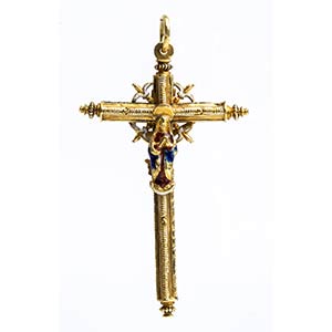 Croce pendente continentale in oro ... 