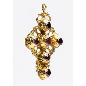 Italian gold and garnet pendant ... 