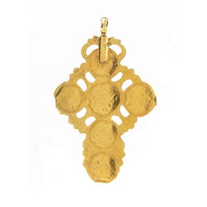 Croce pendente italiana in oro e ... 