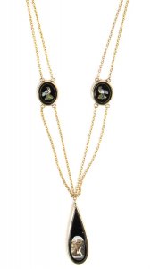 Italian gold and micromosaic necklace - 19th ... 