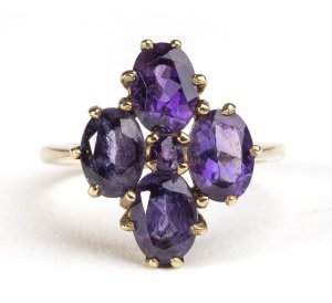 English gold and amethysts ring - ... 