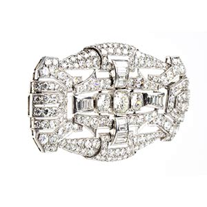 Diamond platinum brooch - ... 