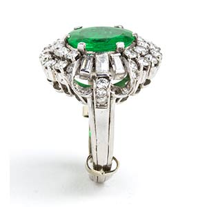 Platinum emerald diamond ring - ... 