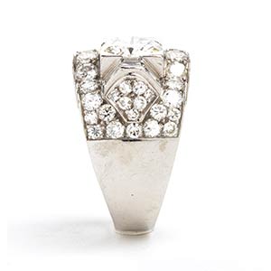 Art Deco platinum diamond ring - ... 