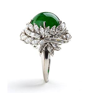 Emerald diamond gold ring 18k ... 