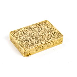 Gold snuff box - 1940sof rectangular shape ... 