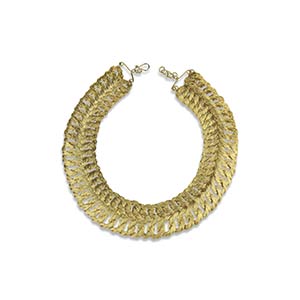 Knitted woven thread gold necklace ... 
