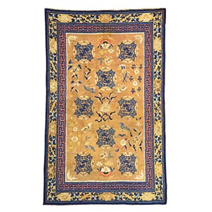 A ‘NINGXIA CARPET WITH STYLIZED DRAGONS, ... 