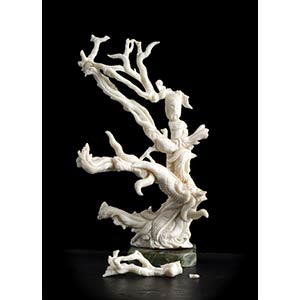 TWO CORAL SCULPTURES WITH ... 